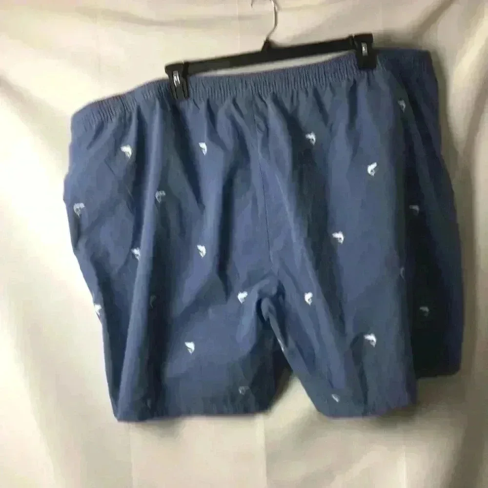 NWT MENS SZ 4XB SWIM‎ SHORTS BLUE SHARK DESIGN